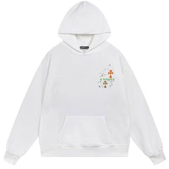 Letter Cross Pattern Hoodie #W28