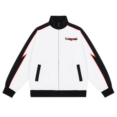 Letter Embroidered Zipper Jacket #6071